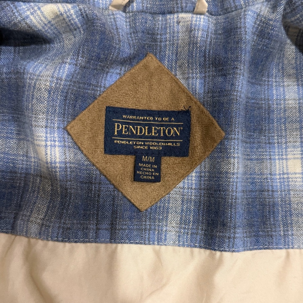 Pendleton Ladies' Fuzzy Zip Jacket in Beige Heather Sherpa cream fleece - Picture 10 of 15
